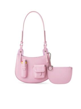 HANWEN NEW YORK Leah Pockets Saddle Bag Calfskin Blush Pink